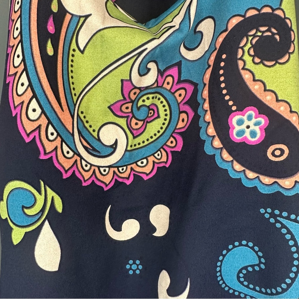 Couture Active Wear Colorful Paisley Athletic Racer Back Tank Top — Size OS - Picture 2 of 6